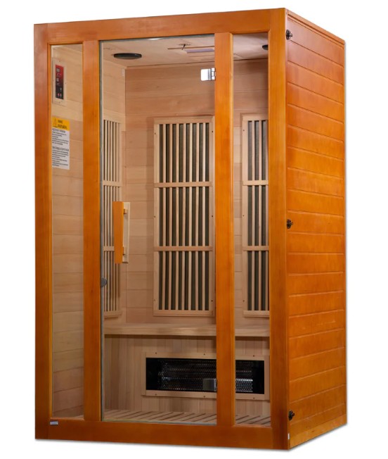 Golden Designs Maxxus “Aspen” MX-J206-02S 2 Person Low EMF Dual Tech FAR Infrared Sauna – Canadian Hemlock