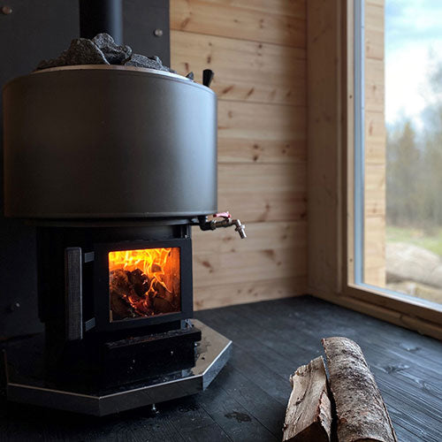 Narvi Luosto VS Wood-Burning Sauna Stove with 30 L Water Tank, 16 kW