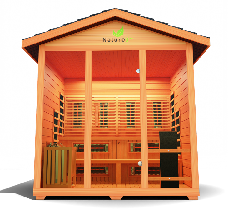 Nature 9 Plus™ Outdoor Sauna - Hybrid Sauna for 6 with Dry & Steam Options, 3D Heat Therapy