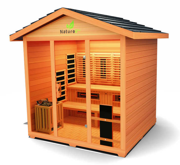 Nature 9 Plus™ Outdoor Sauna - Hybrid Sauna for 6 with Dry & Steam Options, 3D Heat Therapy