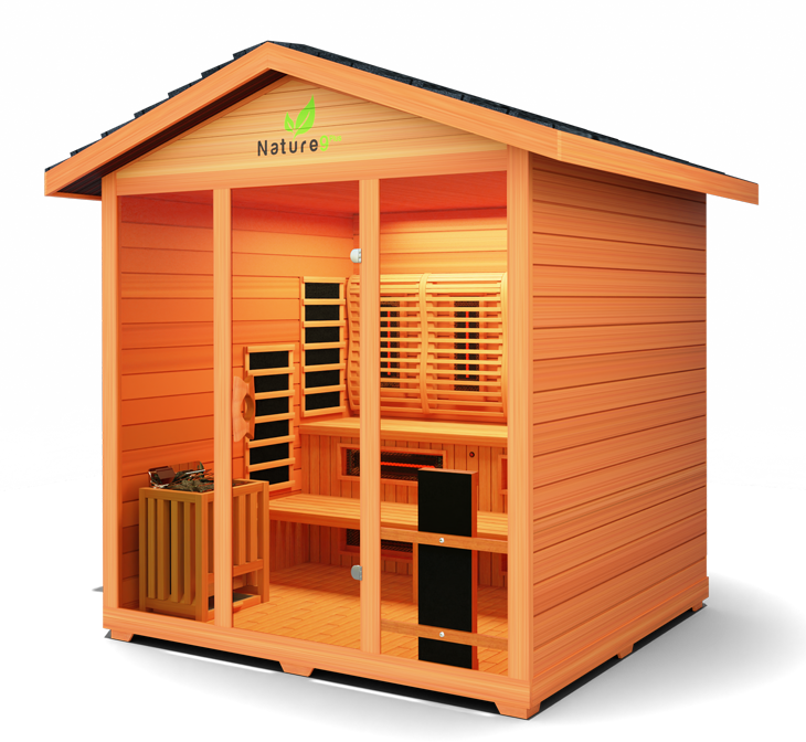 Nature 9 Plus™ Outdoor Sauna - Hybrid Sauna for 6 with Dry & Steam Options, 3D Heat Therapy