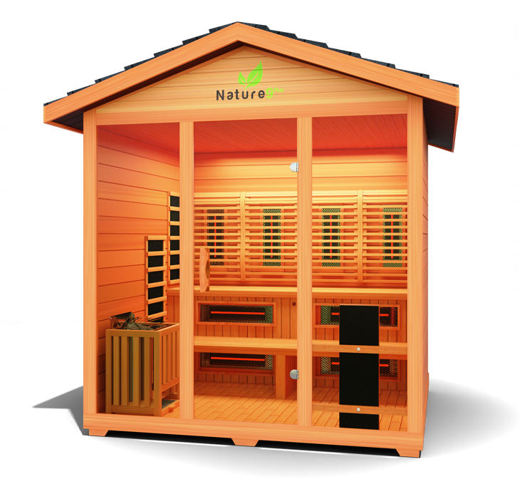 Nature 9 Plus™ Outdoor Sauna - Hybrid Sauna for 6 with Dry & Steam Options, 3D Heat Therapy