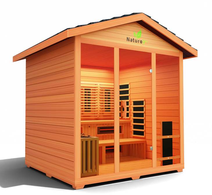 Nature 9 Plus™ Outdoor Sauna - Hybrid Sauna for 6 with Dry & Steam Options, 3D Heat Therapy