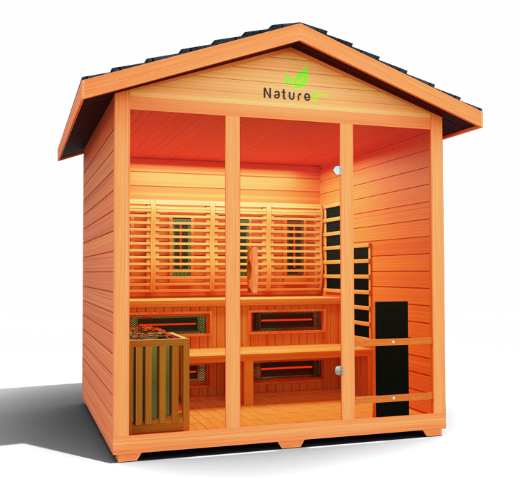 Nature 9 Plus™ Outdoor Sauna - Hybrid Sauna for 6 with Dry & Steam Options, 3D Heat Therapy