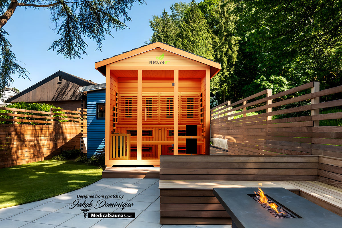 Nature 9 Plus™ Outdoor Sauna - Hybrid Sauna for 6 with Dry & Steam Options, 3D Heat Therapy