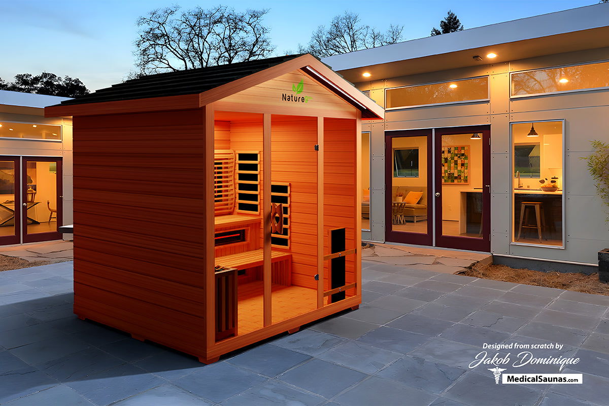 Nature 9 Plus™ Outdoor Sauna - Hybrid Sauna for 6 with Dry & Steam Options, 3D Heat Therapy