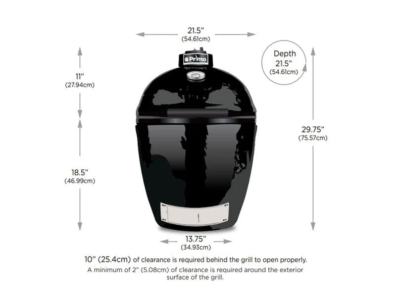 Primo Kamado Round Ceramic Grill Head