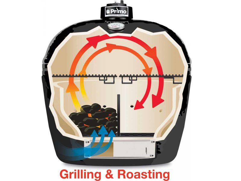 Primo All-In-One Large Round Ceramic Kamado Charcoal Grill