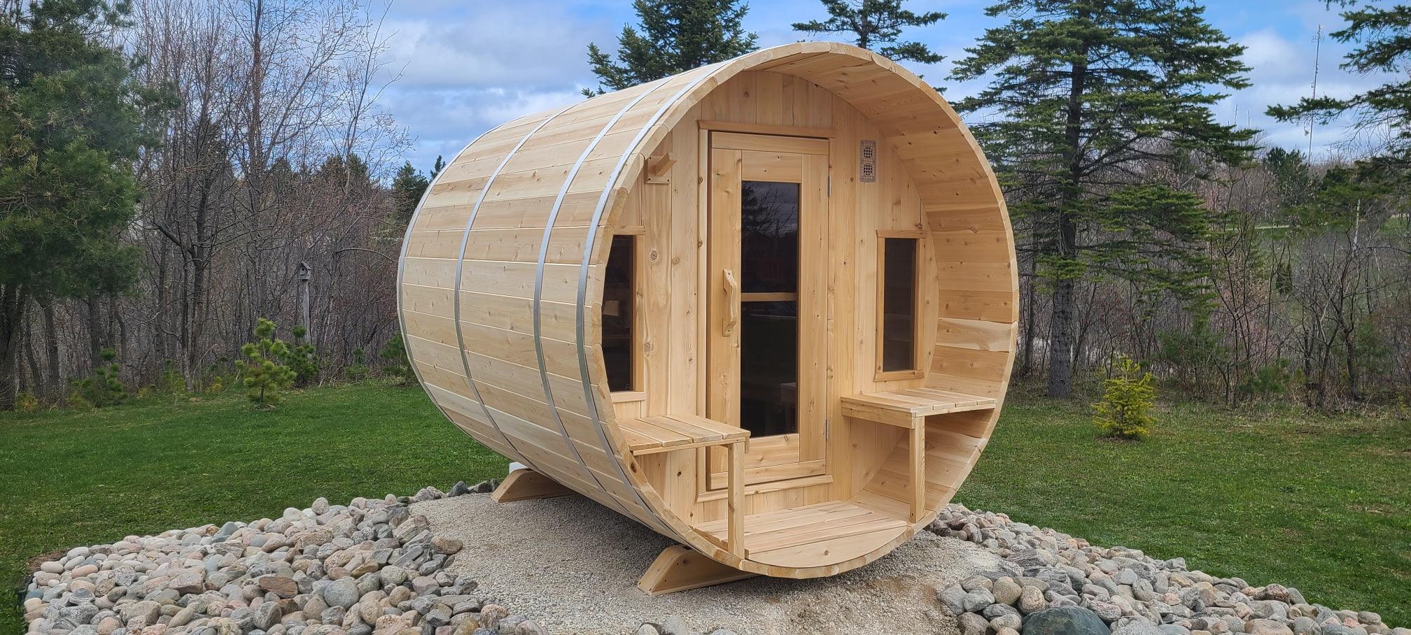 LeisureCraft Tranquility Barrel Sauna for up to 8 People | Premium Canadian Cedar