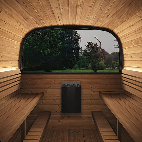 SaunaLife CL12GCP Outdoor Sauna Suite Kit with Dressing Room & Wi-Fi LED Lighting