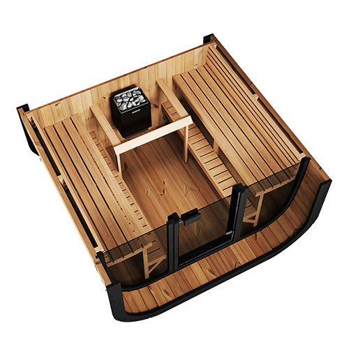 SaunaLife Model CL7G Cube-Series Outdoor Home Sauna Kit – Up to 6 People