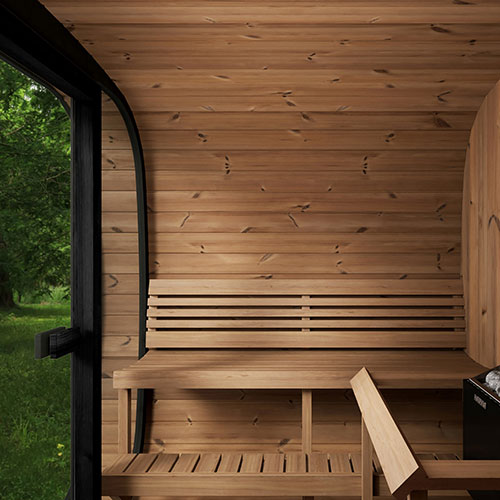 SaunaLife Model CL7G Cube-Series Outdoor Home Sauna Kit – Up to 6 People