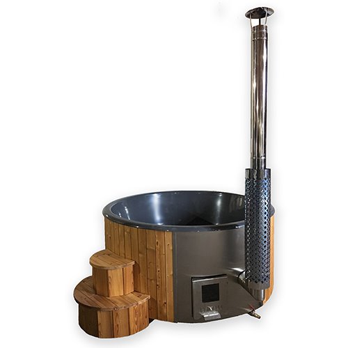 SaunaLife Soak-Series Wood-Burning Hot Tub – Natural Thermo-Spruce – Up to 6 Persons