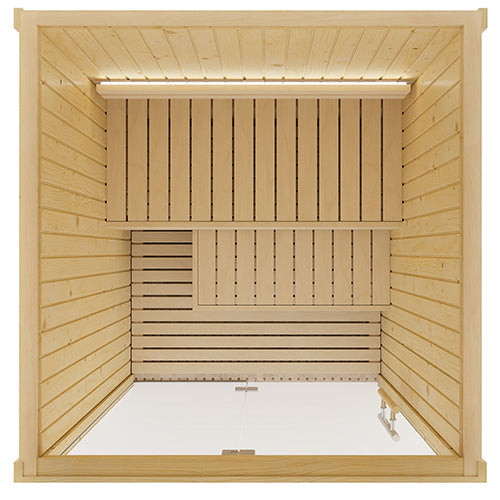 SaunaLife Model X2 Indoor Sauna DIY Kit with Full Glass Front & Wi-Fi LED Lighting (1–2 Person)