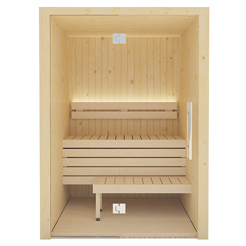 SaunaLife Model X2 Indoor Sauna DIY Kit with Full Glass Front & Wi-Fi LED Lighting (1–2 Person)