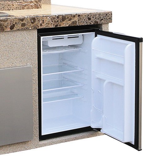 Cal Flame BBK-830 Outdoor Kitchen Island with Extended Bar – Premium Stainless Steel BBQ Island with Side Burner and Refrigerator-Cal Flame-InHouse Wellness