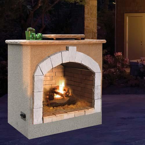 Cal Flame Hexagon Fire Pit Table – Elevated 45" Bar-Height Design with Porcelain Tile Top and Ameristone Stucco Base for Durable Outdoor Entertainment