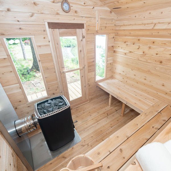 CT Georgian Cabin Sauna – Outdoor 4-Person Sauna with Modern Heating & Luxury Design-Dundalk Leisurecraft-InHouse Wellness