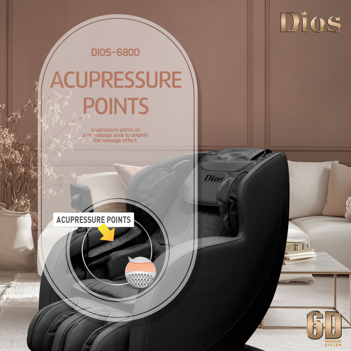 Kahuna Dios 6800 Massage Chair – 6D Dual Core SL-Track Air Roller System