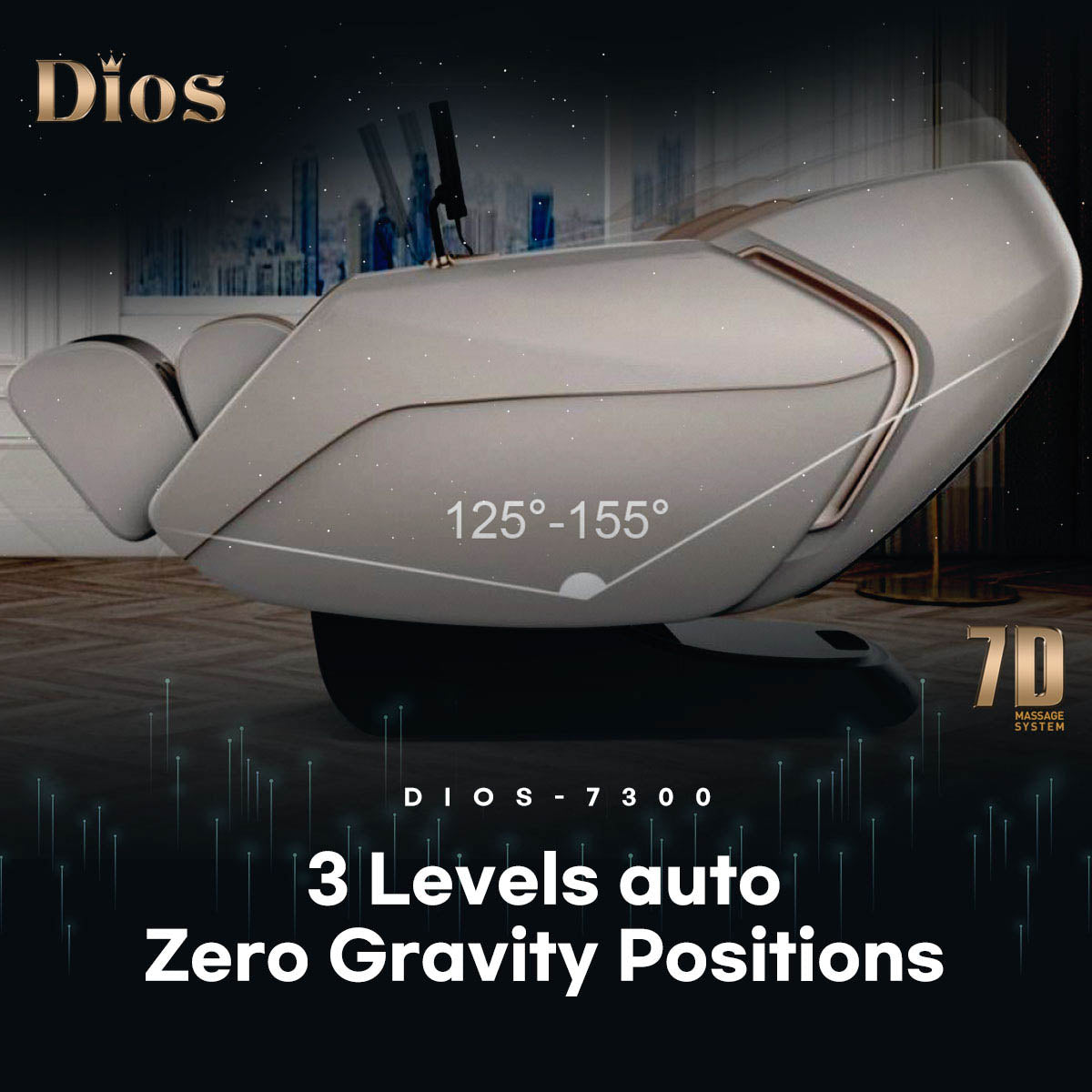 Kahuna Chair Dios-7300 Massage Chair 7D Dual Core Air Roller SL-track with 3D Calf Kneading