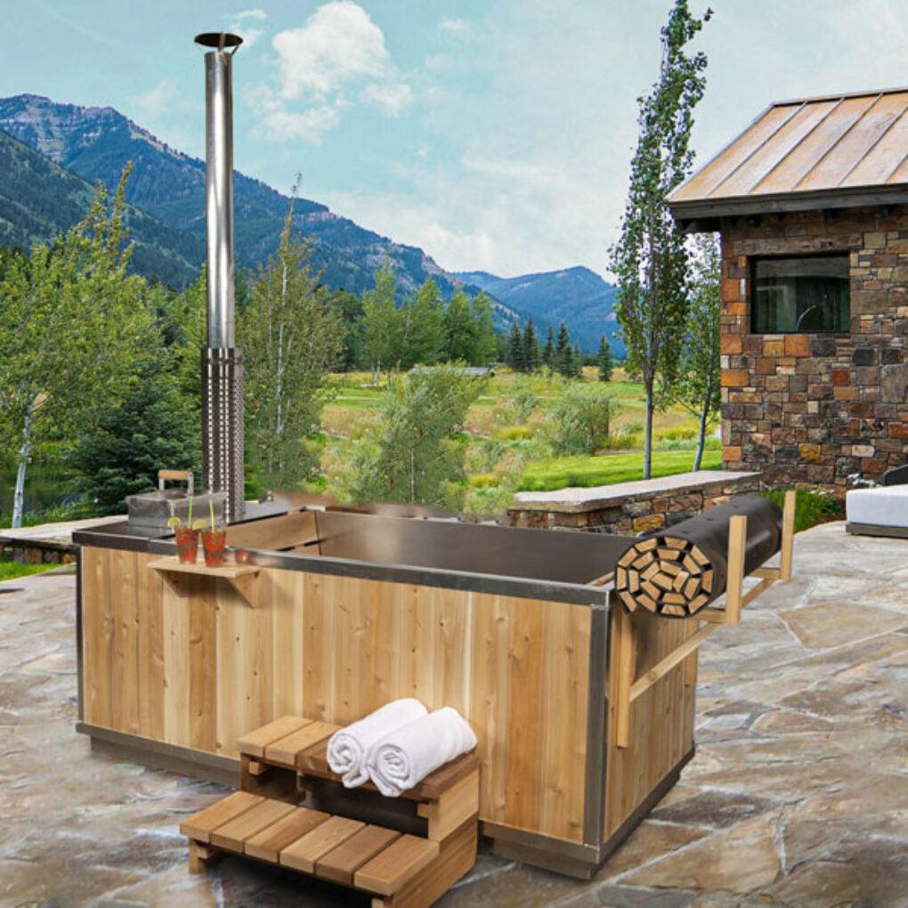 Dundalk LeisureCraft The Starlight Wood Burning Hot Tub – Premium Outdoor Hot Tub for Relaxation & Wellness (CT372W)-Dundalk Leisurecraft-InHouse Wellness