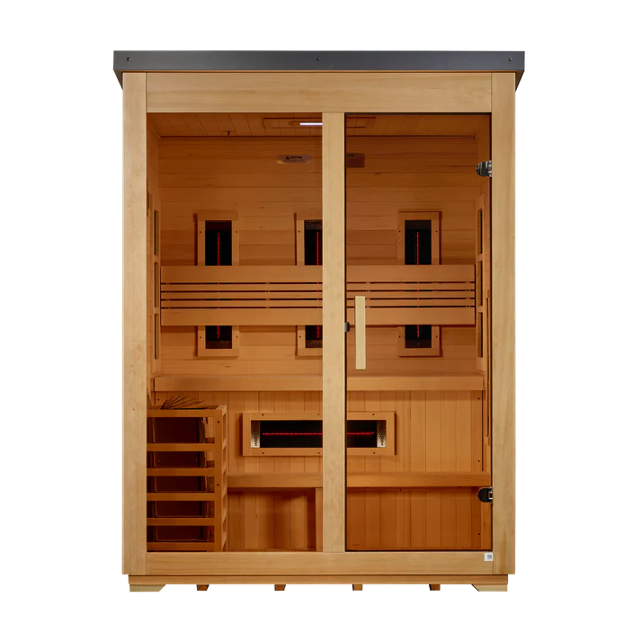 Golden Designs Carinthia 3-Person Hybrid Outdoor Sauna | Flat Roof