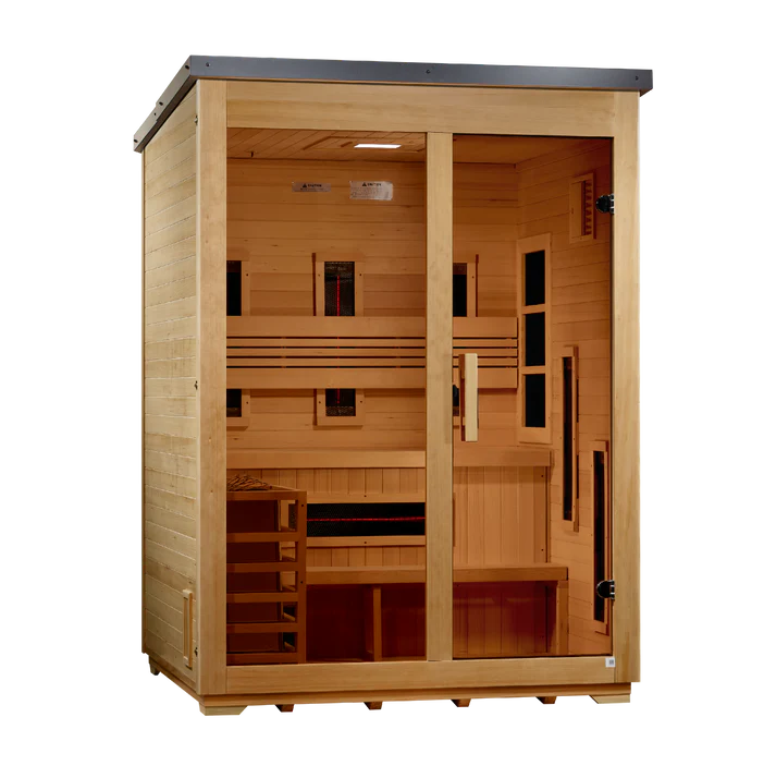 Golden Designs Carinthia 3-Person Hybrid Outdoor Sauna | Flat Roof