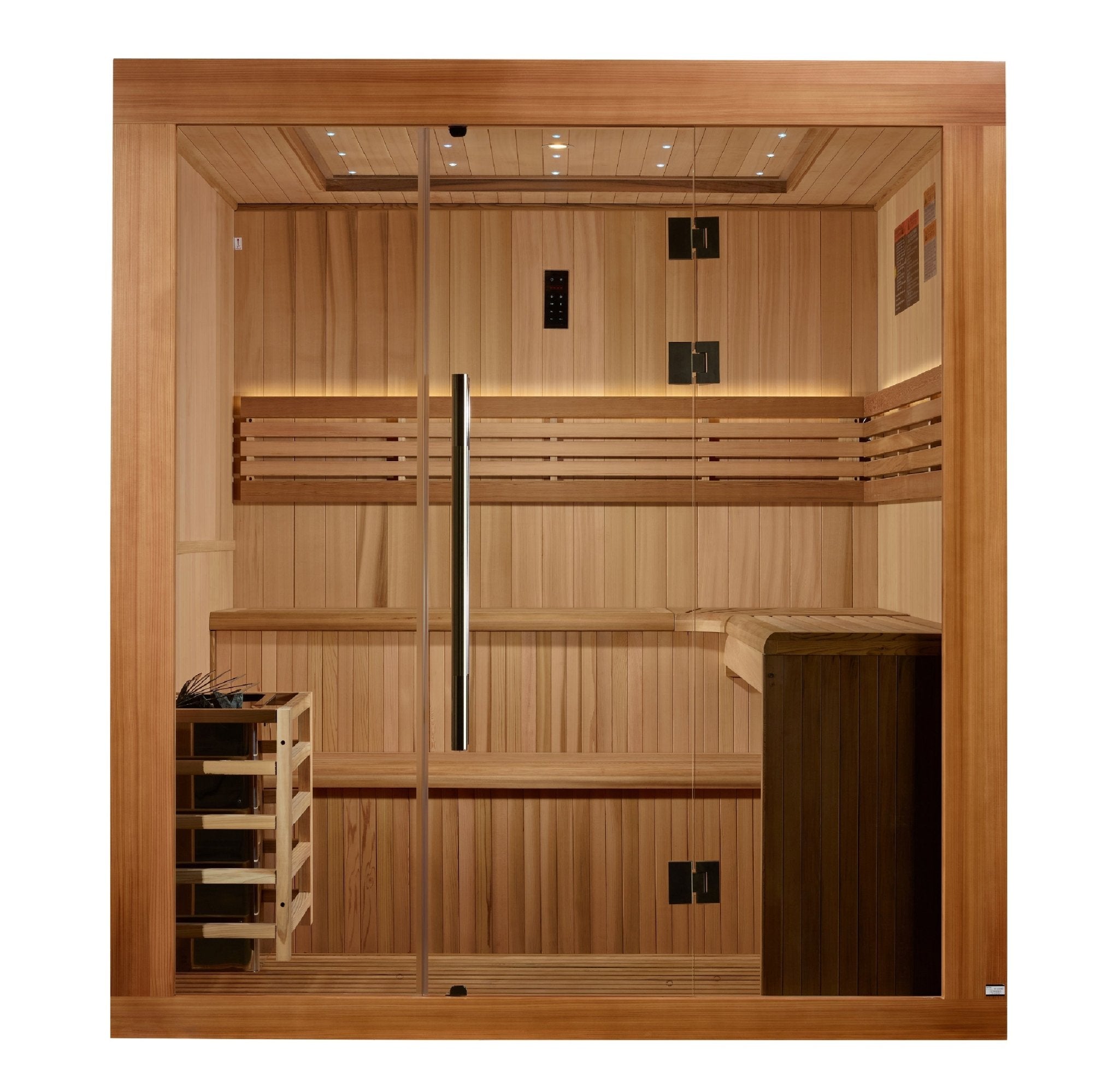 Golden Designs 2025 "Osla Edition" 6-Person Traditional Sauna – Canadian Red Cedar & Pacific Premium Clear Cedar-Golden Designs Inc-InHouse Wellness