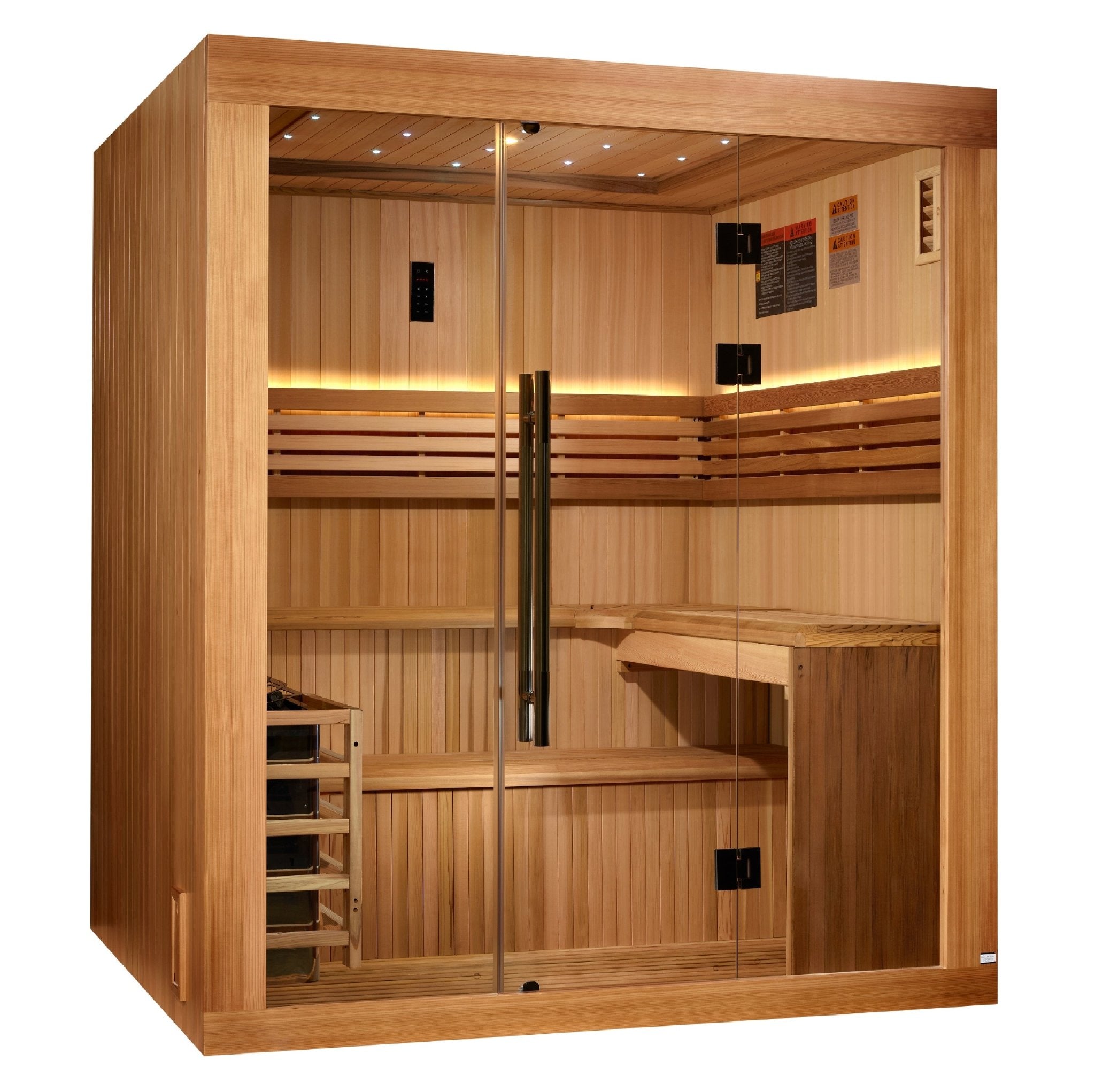Golden Designs 2025 "Osla Edition" 6-Person Traditional Sauna – Canadian Red Cedar & Pacific Premium Clear Cedar-Golden Designs Inc-InHouse Wellness