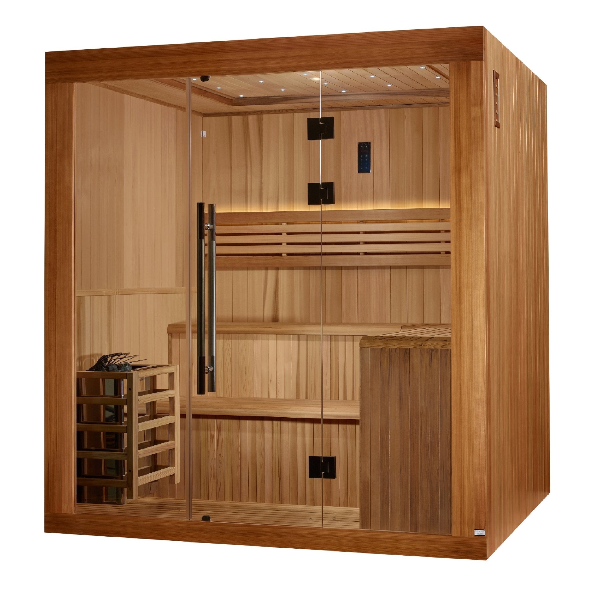 Golden Designs 2025 "Osla Edition" 6-Person Traditional Sauna – Canadian Red Cedar & Pacific Premium Clear Cedar-Golden Designs Inc-InHouse Wellness