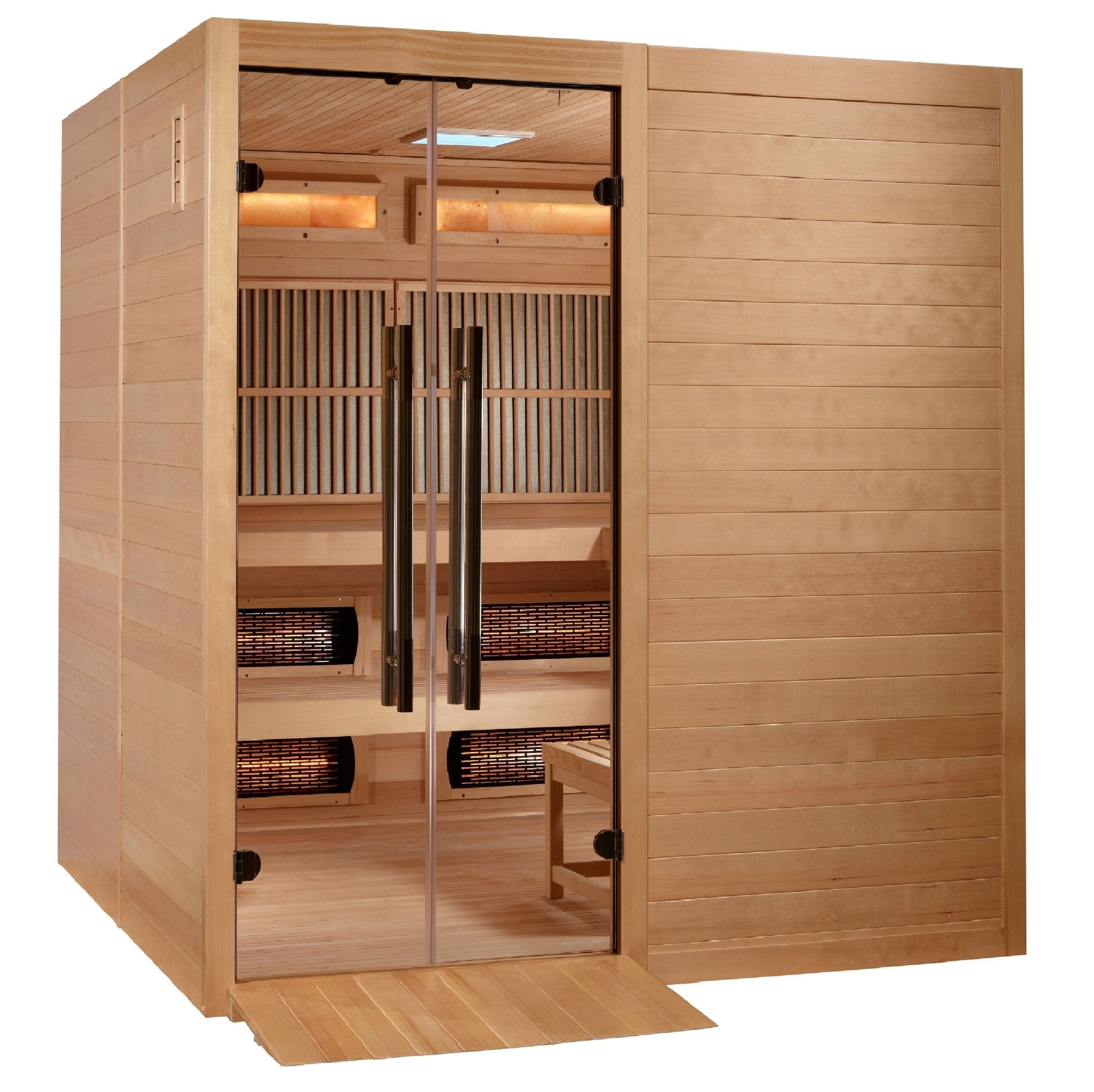 Golden Designs 2025 Toledo Per Hybrid Sauna (Indoor). Full Spectrum and Harvia Traditional Stove-Golden Designs Inc-InHouse Wellness