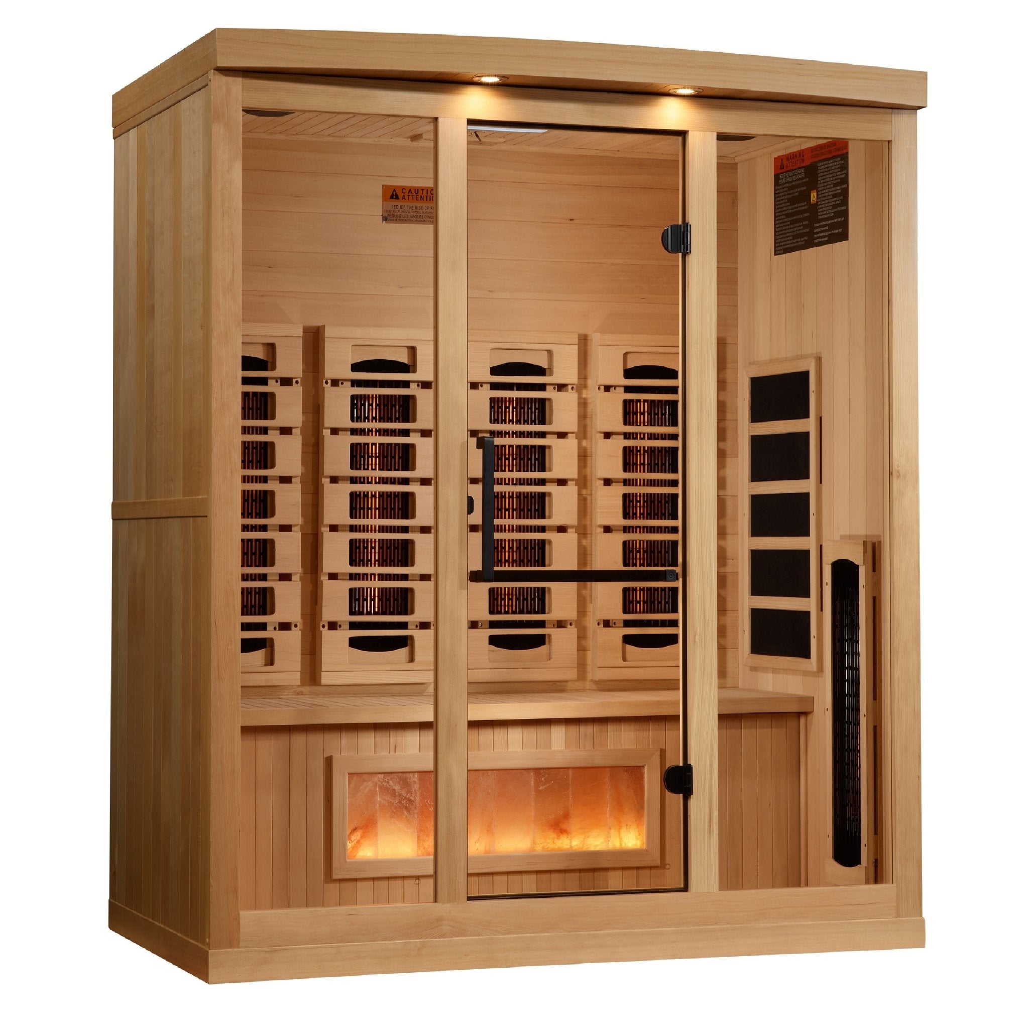 Golden Designs 4-Person Full Spectrum Near Zero EMF FAR Infrared Sauna with Himalayan Salt – Canadian Hemlock-Golden Designs Inc-InHouse Wellness