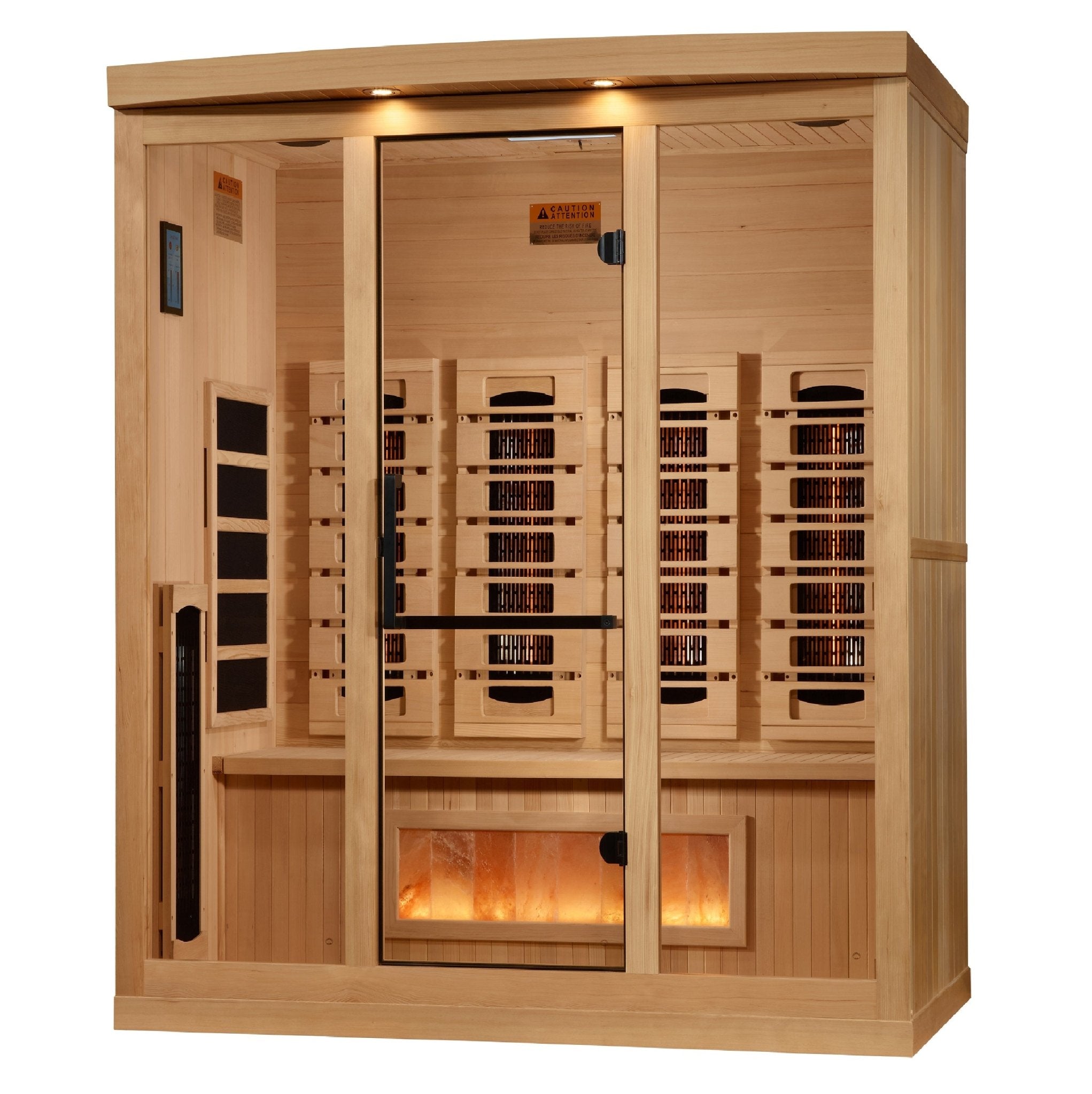 Golden Designs 4-Person Full Spectrum Near Zero EMF FAR Infrared Sauna with Himalayan Salt – Canadian Hemlock-Golden Designs Inc-InHouse Wellness