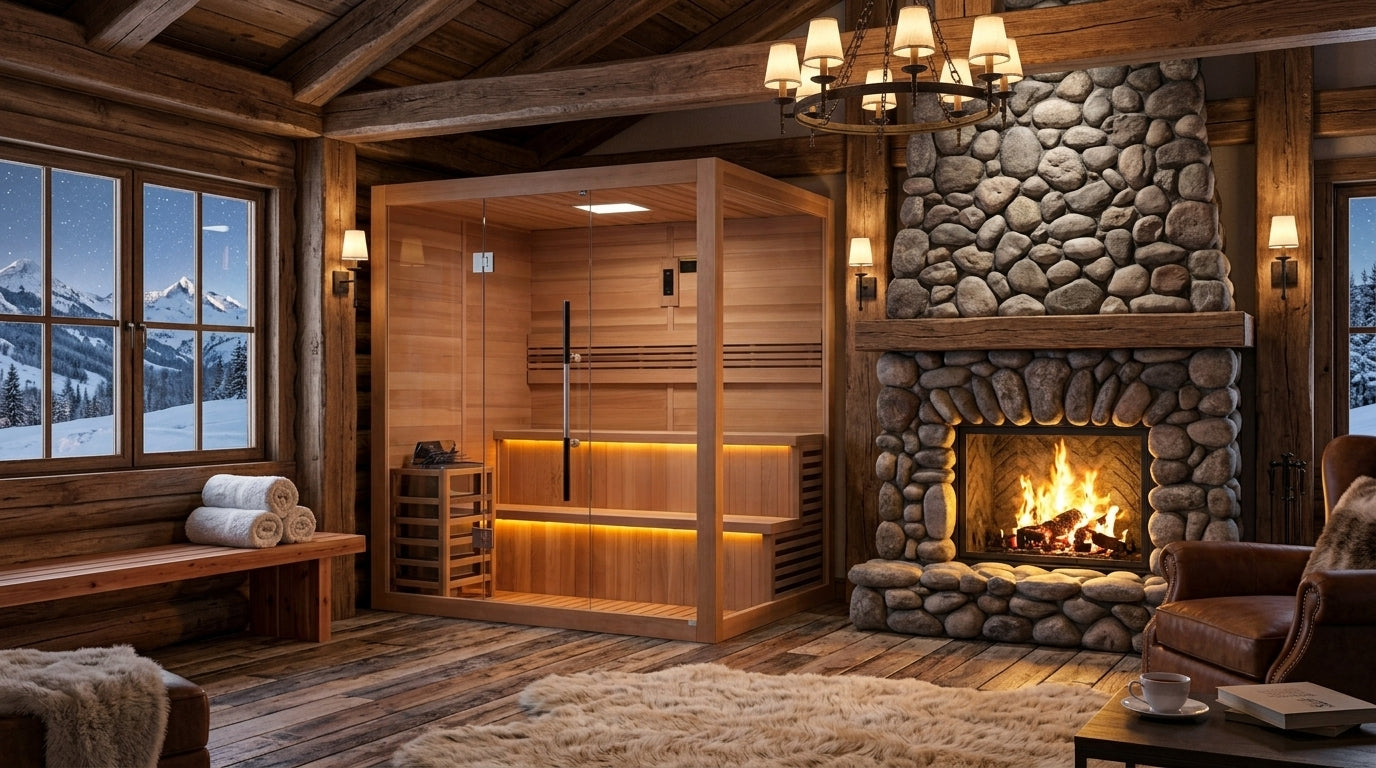 Golden Designs "Kuusamo Edition" 6-Person Indoor Traditional Sauna - Canadian Red Cedar Interior