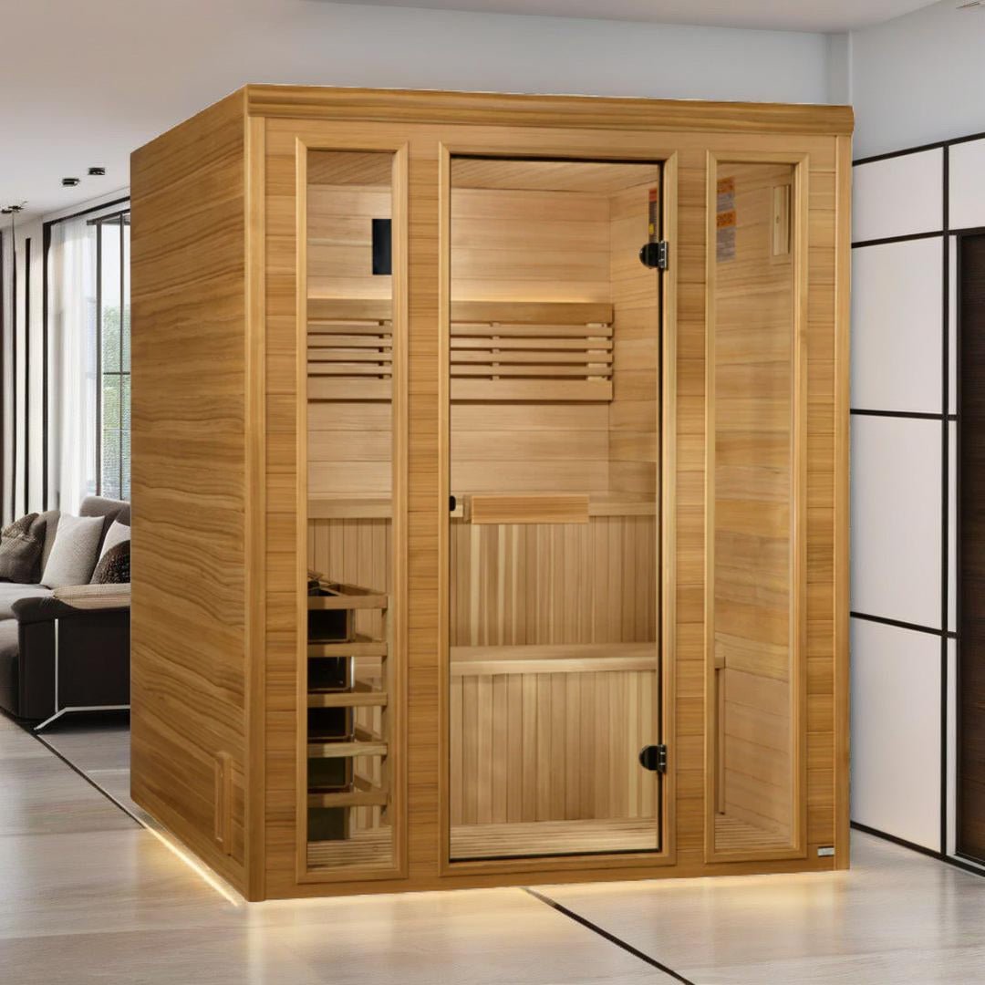 Golden Designs Engelberg Edition 6-Person Traditional Steam Sauna - Premium Clear Cedar-Golden Designs Inc-InHouse Wellness
