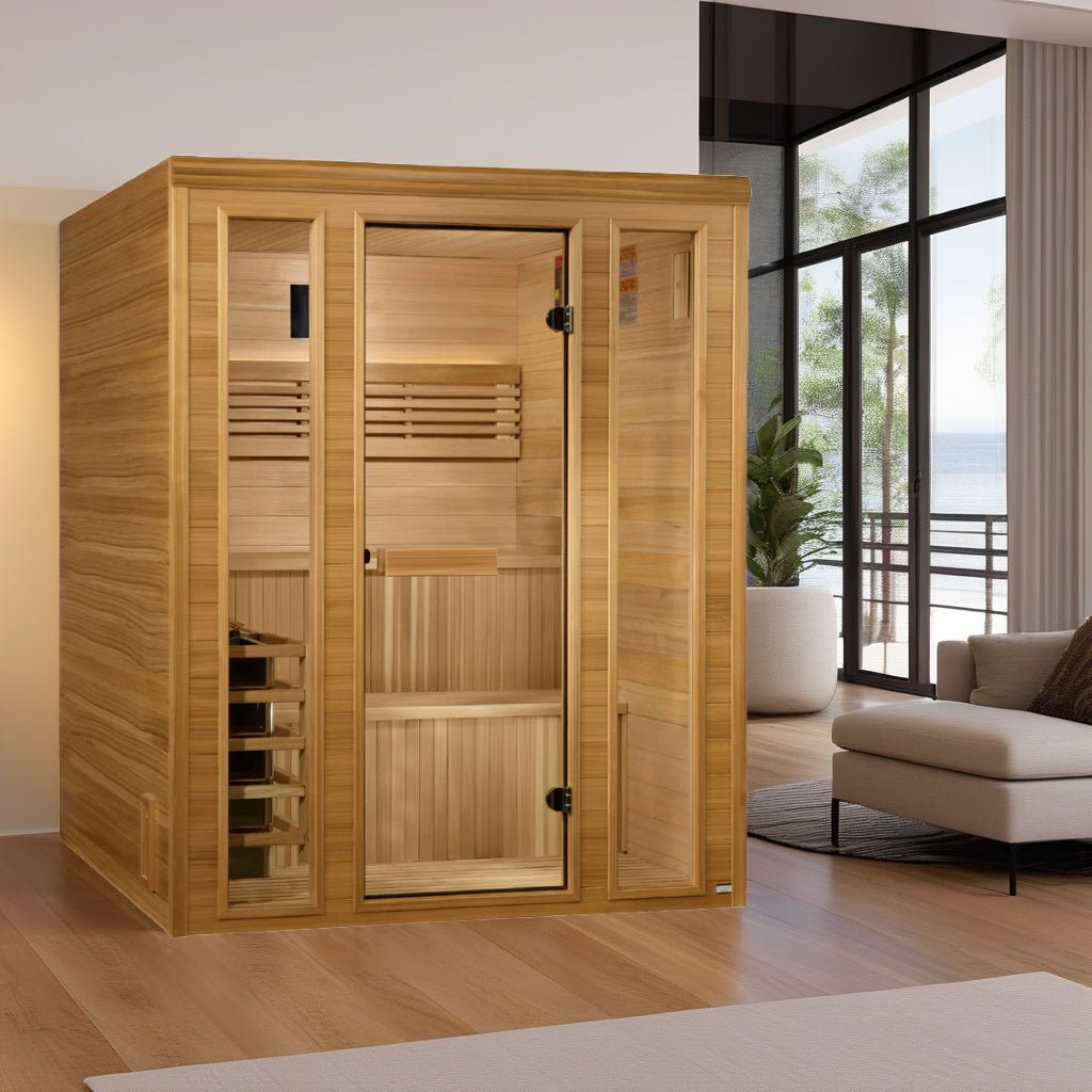 Golden Designs Engelberg Edition 6-Person Traditional Steam Sauna - Premium Clear Cedar-Golden Designs Inc-InHouse Wellness