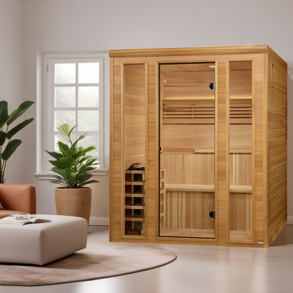 Golden Designs Engelberg Edition 6-Person Traditional Steam Sauna - Premium Clear Cedar-Golden Designs Inc-InHouse Wellness