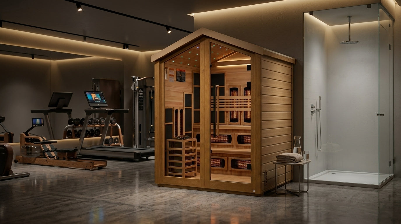 Golden Designs Kaskinen 6-Person Hybrid Outdoor Sauna – Canadian Red Cedar Interior
