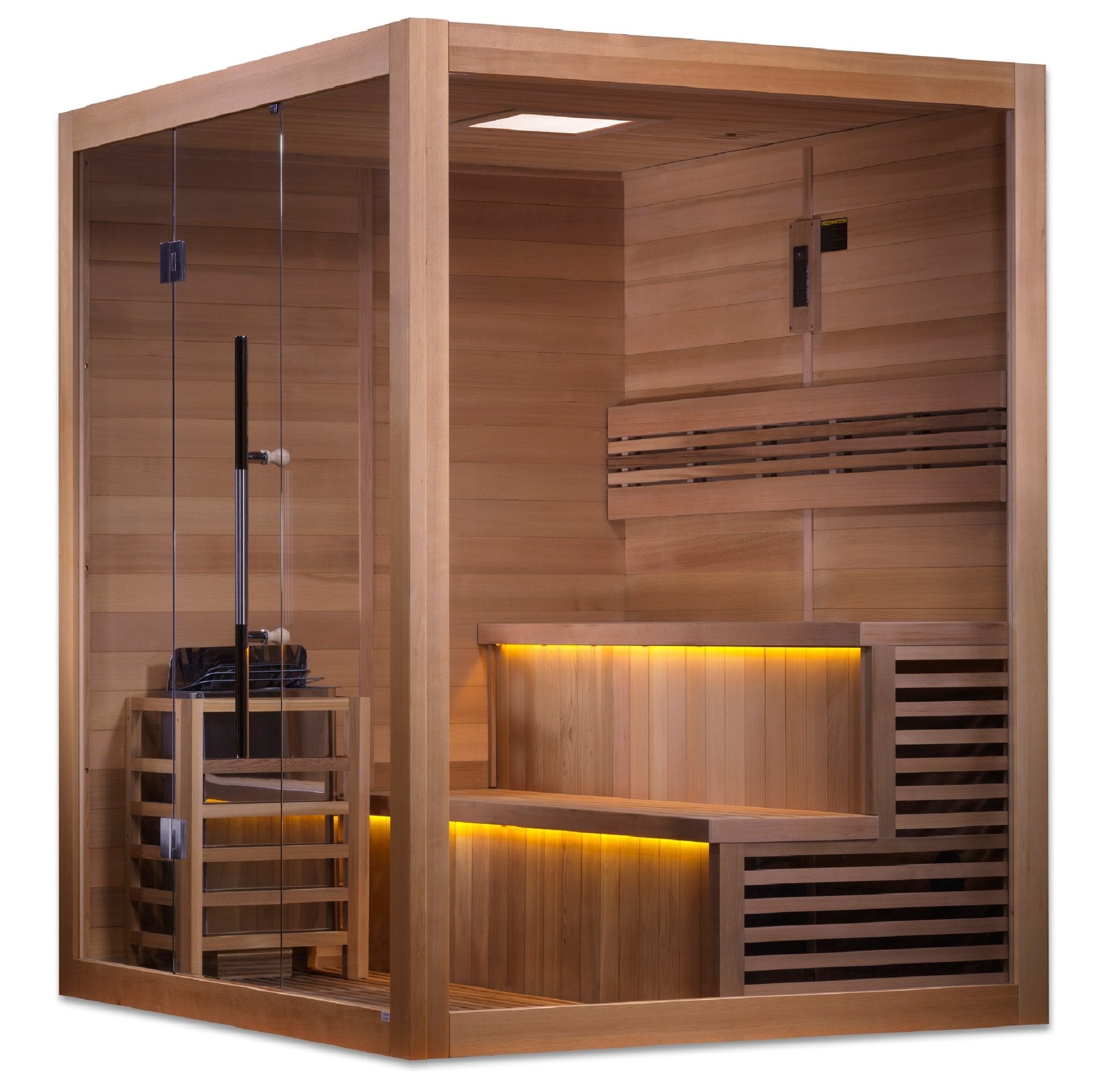Golden Designs "Kuusamo Edition" 6-Person Indoor Traditional Sauna - Canadian Red Cedar Interior-Golden Designs Inc-InHouse Wellness