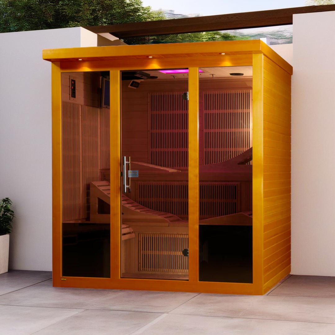 Golden Designs Monaco GDI-6996-01 Near Zero EMF 6-Person FAR Infrared Sauna-Golden Designs Inc-InHouse Wellness