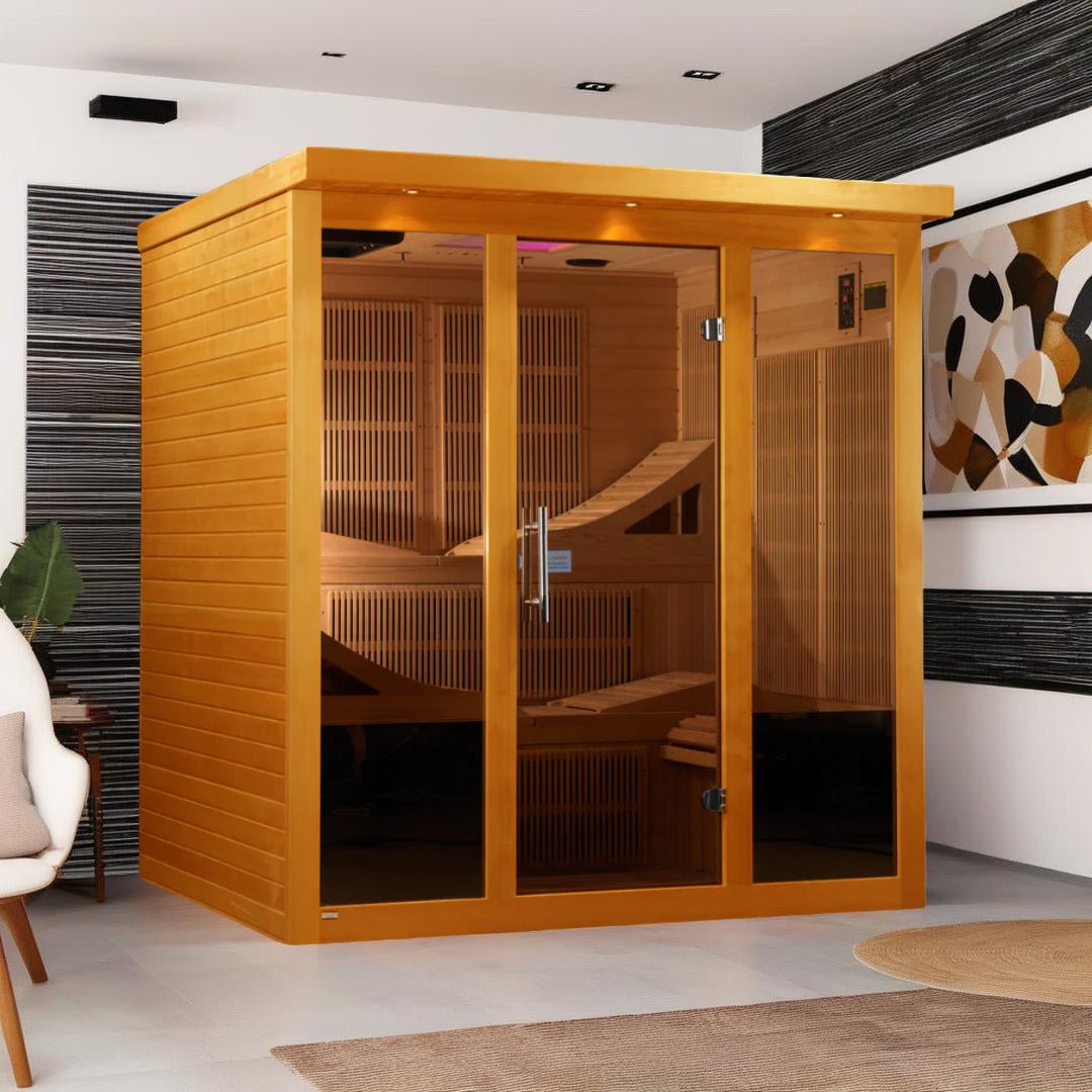 Golden Designs Monaco GDI-6996-01 Near Zero EMF 6-Person FAR Infrared Sauna-Golden Designs Inc-InHouse Wellness