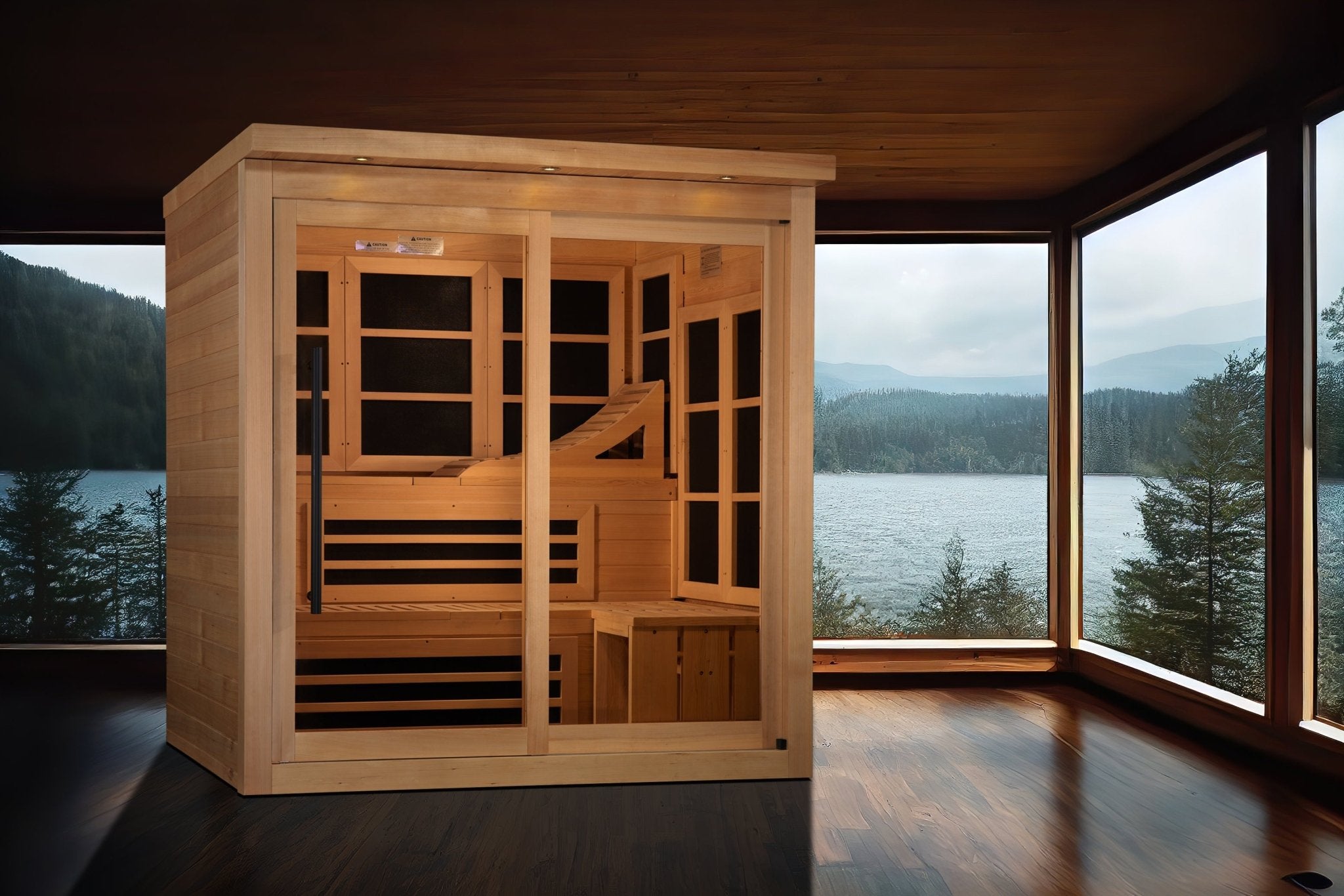 Golden Designs Monaco Limited Edition GDI-6996-02 Near Zero EMF 6-Person FAR Infrared Sauna-Golden Designs Inc-InHouse Wellness