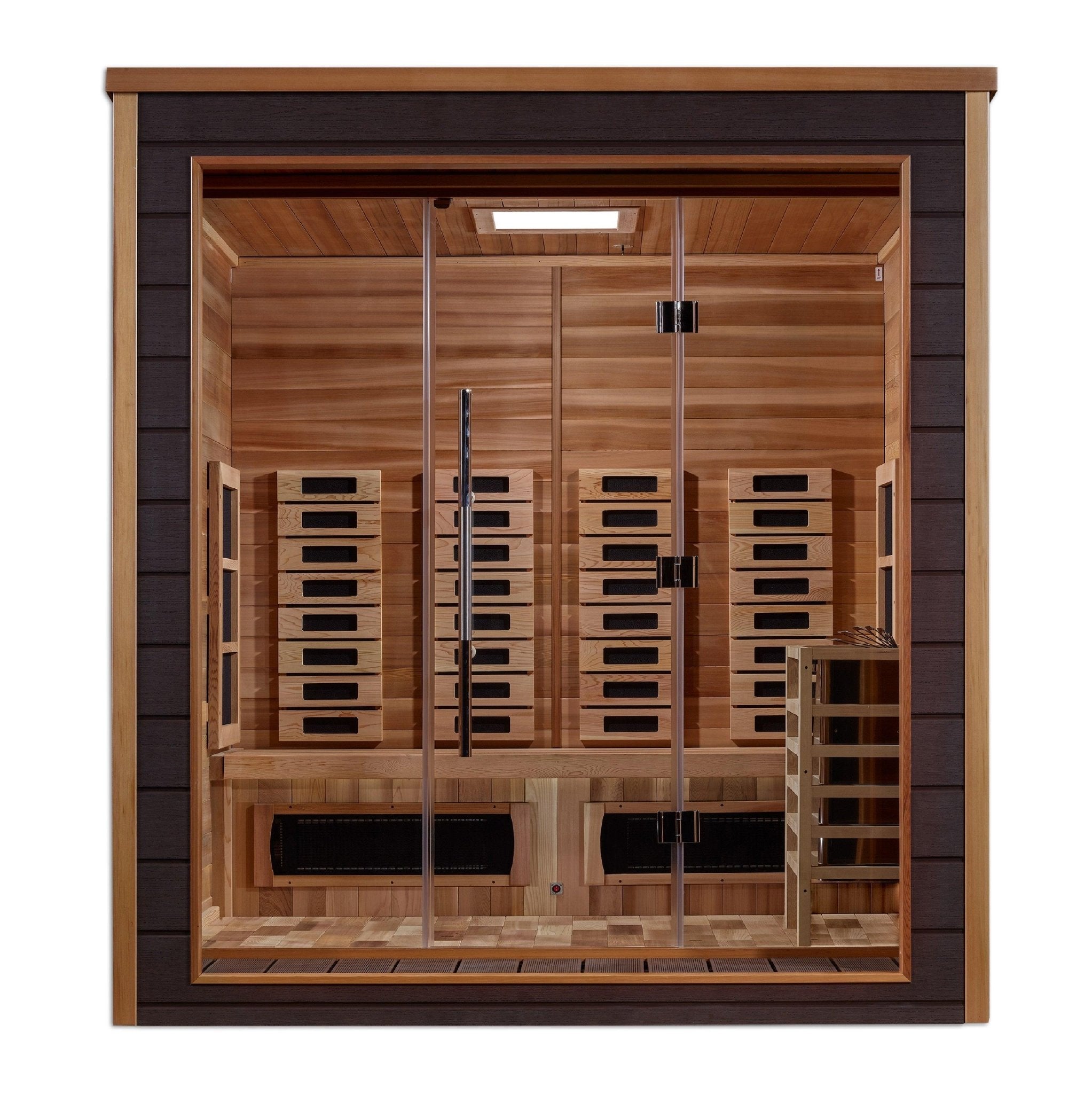 Golden Designs Visby 3 Person Outdoor-Indoor PureTech™ Hybrid Full Spectrum Sauna-Golden Designs Inc-InHouse Wellness