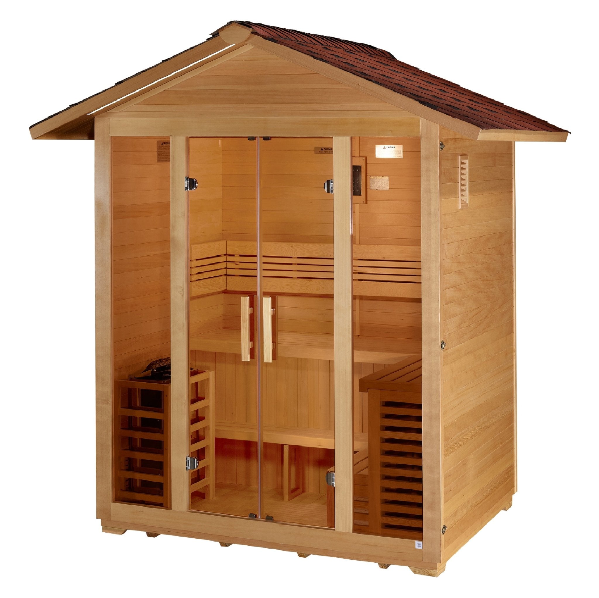 Golden Designs "Vorarlberg" 5-Person Traditional Outdoor Sauna - Canadian Hemlock-Golden Designs Inc-InHouse Wellness