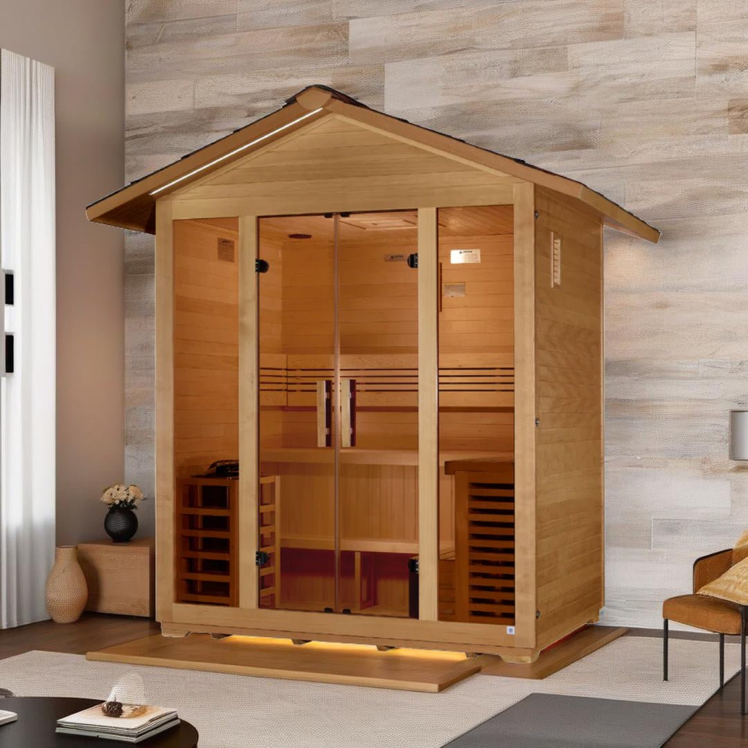 Golden Designs "Vorarlberg" 5-Person Traditional Outdoor Sauna - Canadian Hemlock-Golden Designs Inc-InHouse Wellness