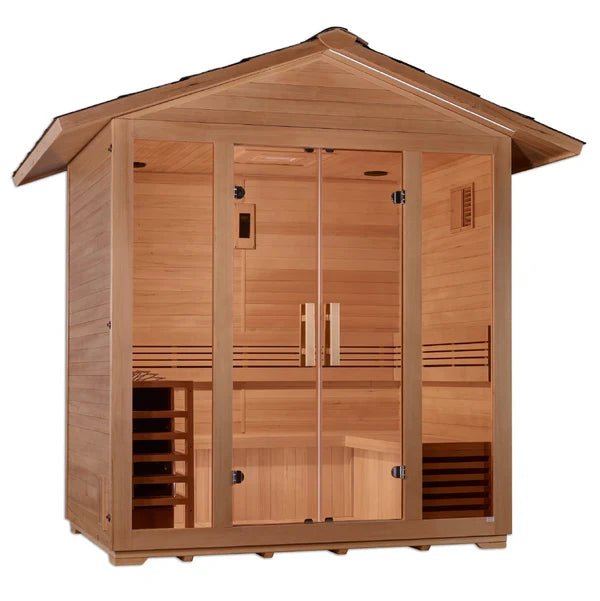 Golden Designs "Vorarlberg" 5-Person Traditional Outdoor Sauna - Canadian Hemlock-Golden Designs Inc-InHouse Wellness