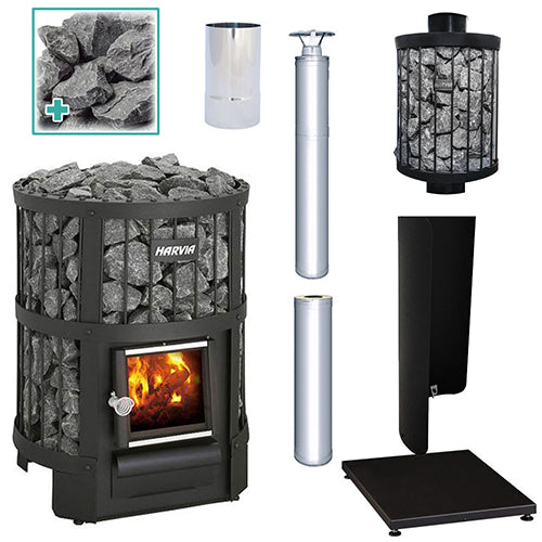 Harvia LEGEND 150 SS WH PKG 16kW Wood-Burning Sauna Stove Kit