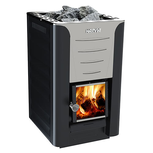 Harvia PRO 20 BK WH PKG Wood-Burning Sauna Stove Package 24.1 kW Black