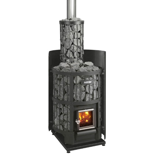 Harvia Legend 150 BK WH Sauna Stove Package – 16kW Wood-Burning Sauna Heater with Water Tank & Chimney Kit