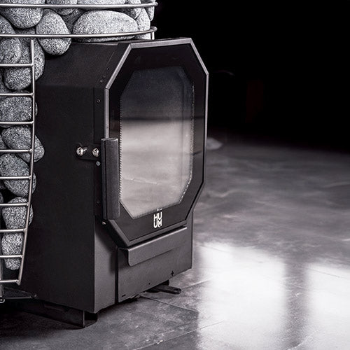 Wood-Burning Sauna Stove + Stones – 9.8kW – For 282–635 cu. ft. Sauna Rooms